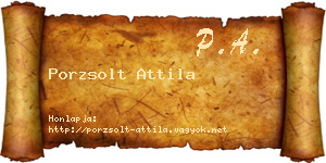 Porzsolt Attila névjegykártya