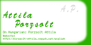 attila porzsolt business card